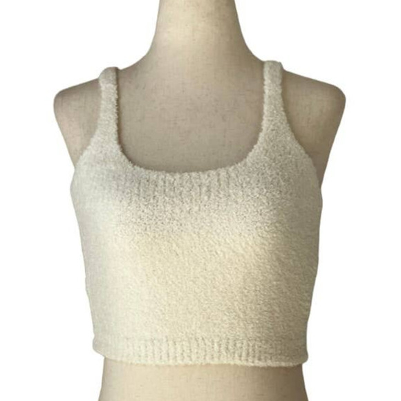 Solid Scoop Neck Crop Top in Ivory - Picture 1 of 2